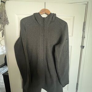 L.L. Bean Women’s Zip up Hoodie.  Zip pocket on left sleeve.